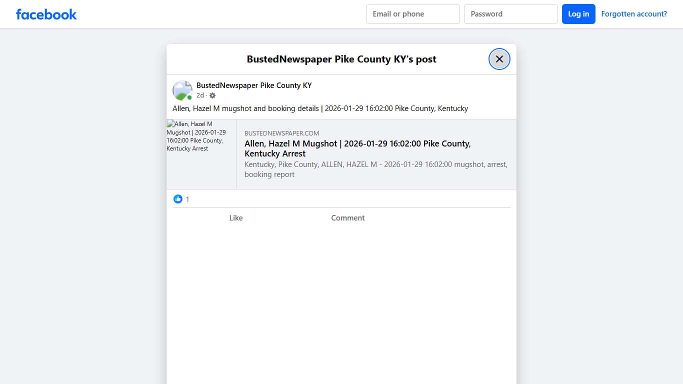 Allen, Hazel M mugshot... - BustedNewspaper Pike County KY Facebook