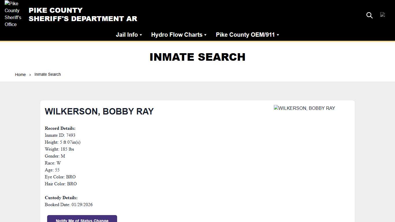 Inmate Search Pike County Sheriff’s Office (AR)